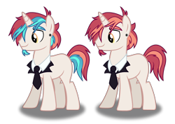 Size: 2752x1948 | Tagged: safe, artist:spectrumnightyt, imported from derpibooru, oc, oc:mega mashup, pony, unicorn, male, necktie, offspring, parent:frederic horseshoepin, parent:vinyl scratch, simple background, solo, stallion, transparent background