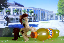 Size: 2770x1847 | Tagged: safe, alternate version, artist:malte279, imported from derpibooru, oc, oc:canni soda, earth pony, chenille, chenille stems, chenille wire, craft, earth pony oc, fanta, galacon, mascot, pipe cleaner sculpture, pipe cleaners