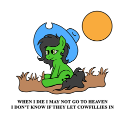Size: 5000x4864 | Tagged: safe, artist:lunar harmony, oc, oc:filly anon, apathy, contemplating life, cowboy hat, female, filly, hat, pondering, solo, thinking