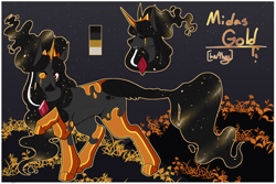 Size: 1800x1200 | Tagged: safe, artist:catboycrimez, imported from derpibooru, oc, oc:midas gold, unicorn, male, reference sheet, solo, stallion