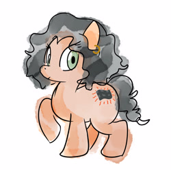 Size: 3000x3000 | Tagged: safe, artist:anonymous, oc, oc only, earth pony, pony, build-a-mare, ear piercing, earring, earth pony oc, female, jewelry, looking at you, mare, piercing, raised hoof, simple background, solo, white background