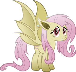 Size: 3200x3034 | Tagged: safe, artist:lincolnbrewsterfan, imported from derpibooru, fluttershy, bat pony, pegasus, bats!, my little pony: the movie, .svg available, bat ponified, claws, cute, female, flutterbat, inkscape, inverted mouth, looking at you, messy mane, messy tail, movie accurate, race swap, red eyes, shyabates, shyabetes, simple background, smiling, smiling at you, svg, tail, transparent background, vector, wing claws, wings