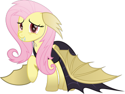 Size: 3760x2848 | Tagged: safe, artist:lincolnbrewsterfan, imported from derpibooru, fluttershy, bat pony, pegasus, my little pony: the movie, scare master, .svg available, bat ears, bat wings, black dress, clothes, cosplay, costume, cute, dress, fake ears, fake wings, female, floppy ears, flutterbat, flutterbat costume, inkscape, inverted mouth, looking at you, messy mane, messy tail, movie accurate, nightmare night costume, race swap, raised hoof, red eyes, shyabates, shyabetes, simple background, smiling, smiling at you, spread wings, svg, tail, transparent background, vector, wings, wings down