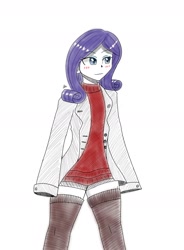 Size: 1400x1900 | Tagged: safe, artist:zachc, imported from derpibooru, rarity, equestria girls, clothes, socks, stockings, thigh highs