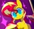 Size: 2048x1753 | Tagged: safe, artist:dawnfire, sunset shimmer, pony, unicorn, equestria girls, female, looking at you, mare, photo, solo, tablet pen, wip