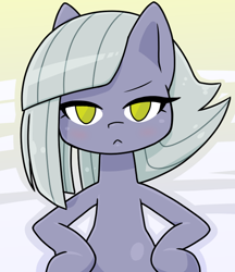 Size: 640x740 | Tagged: safe, artist:batipin, imported from derpibooru, limestone pie, earth pony, pony, :<, female, hoof on hip, looking at you, mare, solo