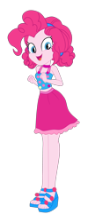Size: 1906x4788 | Tagged: safe, artist:gmaplay, imported from derpibooru, pinkie pie, human, equestria girls, i'm on a yacht, spoiler:eqg series (season 2), bare shoulders, clothes, female, open mouth, simple background, sleeveless, solo, transparent background