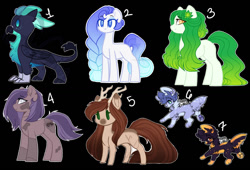 Size: 1024x698 | Tagged: safe, artist:purplegrim40, imported from derpibooru, oc, oc only, dog, earth pony, griffon, pony, antlers, black background, braid, earth pony oc, griffon oc, simple background, smiling