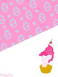 Size: 768x1024 | Tagged: safe, artist:metaruscarlet, imported from derpibooru, pinkie pie, earth pony, pony, cupcake, food, solo