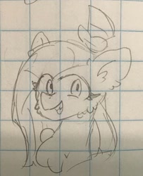 Size: 1519x1873 | Tagged: safe, artist:metaruscarlet, imported from derpibooru, pinkie pie, earth pony, pony, graph paper, hat, pinkamena diane pie, smiling, solo, traditional art