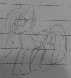 Size: 1161x1271 | Tagged: safe, artist:metaruscarlet, imported from derpibooru, marble pie, earth pony, pony, female, lined paper, sketch, smiling, solo, traditional art