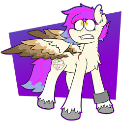 Size: 1900x1900 | Tagged: safe, artist:grandfinaleart, imported from derpibooru, oc, oc only, oc:molars, pegasus, pony, fallout equestria, back freckles, brand, chest fluff, dashite, digital art, dynamic pose, female, freckles, pegasus oc, pink hair, pink mane, pipbuck, simple background, smiling, solo, spread wings, transparent background, unshorn fetlocks, wings, yellow eyes