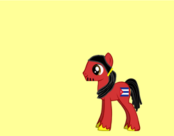 Size: 830x650 | Tagged: safe, artist:nogirl70, imported from derpibooru, pony, pony creator, cuba, male, nation ponies, ponified, simple background, solo, yellow background