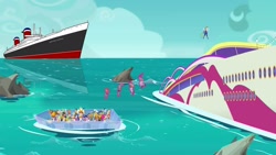 Size: 1920x1080 | Tagged: safe, artist:thatradhedgehog, edit, edited screencap, imported from derpibooru, screencap, human, equestria girls, equestria girls series, spring breakdown, alternate, luxe deluxe, rescue, sinking, ss united states, what if, yacht