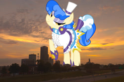 Size: 2048x1366 | Tagged: safe, artist:dashiesparkle, artist:thegiantponyfan, imported from derpibooru, sapphire shores, earth pony, pony, arkansas, female, giant pony, giant sapphire shores, giant/macro earth pony, giantess, highrise ponies, irl, little rock, macro, mare, mega giant, photo, ponies in real life