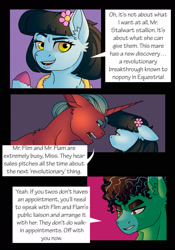 Size: 1280x1833 | Tagged: safe, artist:tillie-tmb, imported from derpibooru, oc, oc only, oc:meadow lark, earth pony, pony, unicorn, comic:the amulet of shades, female, male