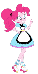 Size: 1900x3695 | Tagged: safe, artist:gmaplay, imported from derpibooru, pinkie pie, human, coinky-dink world, eqg summertime shorts, equestria girls, clothes, female, roller skates, server pinkie pie, simple background, solo, transparent background