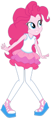 Size: 1428x3391 | Tagged: safe, artist:gmaplay, imported from derpibooru, pinkie pie, human, equestria girls, clothes, female, pantyhose, rah rah skirt, shoes, simple background, skirt, sleeveless, smiling, solo, tanktop, transparent background