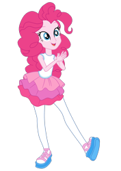 Size: 2050x2900 | Tagged: safe, artist:gmaplay, imported from derpibooru, pinkie pie, human, equestria girls, equestria girls series, super squad goals, clothes, open mouth, pantyhose, rah rah skirt, shoes, simple background, skirt, sleeveless, solo, tanktop, transparent background