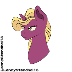 Size: 1080x1080 | Tagged: safe, alternate version, artist:lennystendhal13, imported from derpibooru, fire flicker, pony, bust, friendship student, portrait, simple background, solo, white background