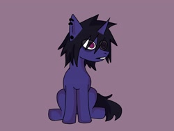 Size: 4000x3000 | Tagged: safe, artist:sleepymist, imported from derpibooru, oc, oc only, oc:mist avalon, pony, unicorn, ear piercing, earring, emo, horn, jewelry, piercing, simple background, solo, unicorn oc