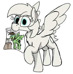 Size: 976x984 | Tagged: safe, artist:thebathwaterhero, imported from derpibooru, oc, oc only, oc:cold file, oc:lavender, pegasus, pony, 4chan, female, filly, foal, mouth hold, pegasus oc, raised hoof, simple background, transparent background