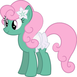 Size: 5000x5045 | Tagged: safe, imported from derpibooru, mint swirl, earth pony, pony, .svg available, female, flower, flower in hair, mare, simple background, solo, transparent background, vector