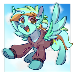 Size: 1280x1280 | Tagged: safe, artist:lynesssan, imported from derpibooru, oc, oc:glitter star, pegasus, pony, clothes, female, hoodie, mare, solo