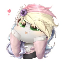 Size: 581x553 | Tagged: safe, artist:phoenixrk49, imported from derpibooru, oc, oc only, oc:blazey sketch, :p, blushing, chest fluff, clothes, ear fluff, flower, flower in hair, gray coat, multicolored hair, tongue out