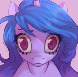 Size: 2166x2137 | Tagged: safe, artist:helemaranth, imported from derpibooru, izzy moonbow, pony, unicorn, female, g5, kubrick stare, looking at you, mare, solo, staring at you, thousand yard stare