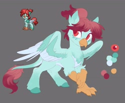 Size: 3769x3116 | Tagged: safe, artist:helemaranth, imported from derpibooru, oc, oc only, hippogriff, pony, pony town, female, griffon oc, reference sheet, simple background, solo