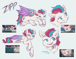 Size: 3100x2400 | Tagged: safe, artist:leopardsnaps, imported from derpibooru, screencap, zipp storm, pegasus, pony, spoiler:my little pony: make your mark, blue background, female, folded wings, g5, heart, hoof heart, mare, my little pony: make your mark, my little pony: make your mark chapter 1, scene interpretation, screencap reference, self paradox, self ponidox, simple background, underhoof, upside-down hoof heart, wings