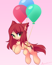 Size: 1419x1754 | Tagged: safe, artist:airiniblock, imported from derpibooru, oc, oc only, oc:airi, bat pony, pony, balloon, bat pony oc, rcf community, simple background, solo