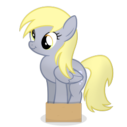 Size: 2000x2000 | Tagged: safe, alternate version, artist:candy meow, imported from derpibooru, derpy hooves, pegasus, pony, box, derp, female, high res, if i fits i sits, mare, pony in a box, simple background, solo, transparent background