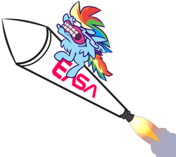 Size: 5288x4720 | Tagged: safe, artist:threetwotwo32232, imported from derpibooru, rainbow dash, pegasus, pony, female, mare, rocket, simple background, solo, transparent background