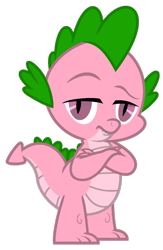 Size: 721x1108 | Tagged: safe, artist:foxyfell1337, imported from derpibooru, spike, spike (g1), dragon, simple ways, breaking the fourth wall, g1, g1 to g4, g4, generation leap, looking at you, simple background, solo, transparent background