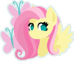 Size: 4774x4000 | Tagged: safe, artist:up1ter, imported from derpibooru, fluttershy, pegasus, pony, bust, cute, cutie mark background, daaaaaaaaaaaw, female, lineless, outline, portrait, shyabetes, simple background, solo, transparent background