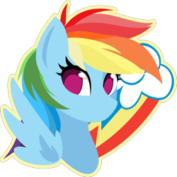 Size: 4020x4000 | Tagged: safe, artist:up1ter, imported from derpibooru, rainbow dash, pegasus, pony, bust, cutie mark background, female, lineless, outline, portrait, simple background, solo, transparent background