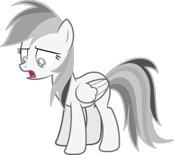 Size: 2436x2176 | Tagged: safe, artist:josephlu2021, imported from derpibooru, oc, oc only, oc:gray awesome dash, pegasus, pony, anxious, female, folded wings, mare, open mouth, pegasus oc, pony oc, simple background, solo, transparent background, wings, worried