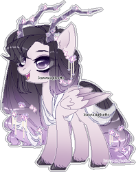 Size: 340x430 | Tagged: safe, artist:kawaiighetto, imported from derpibooru, oc, oc only, pony, antlers, base used, eyelashes, female, mare, simple background, smiling, solo, transparent background, unshorn fetlocks, wings