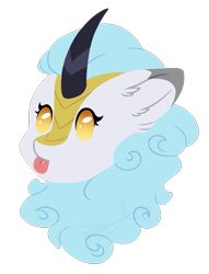Size: 577x755 | Tagged: safe, artist:purplegrim40, imported from derpibooru, oc, oc only, kirin, :p, bust, commission, kirin oc, simple background, tongue out, transparent background, ych result