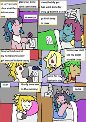 Size: 1259x1782 | Tagged: safe, artist:ask-luciavampire, imported from derpibooru, oc, cat, cat pony, original species, pony, undead, vampire, vampony, wolf, wolf pony, comic, sleeping, tumblr