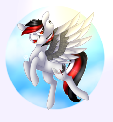 Size: 1400x1500 | Tagged: safe, artist:prettyshinegp, imported from derpibooru, oc, oc only, pegasus, pony, abstract background, flying, male, pegasus oc, signature, solo, stallion, wings