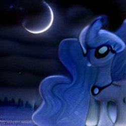 Size: 256x256 | Tagged: safe, imported from derpibooru, princess luna, alicorn, pony, ai content, ai generated, generator:craiyon, moon, night, solo