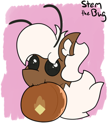 Size: 1034x1184 | Tagged: safe, artist:stemthebug, imported from derpibooru, oc, oc only, oc:stem bedstraw, hybrid, insect, moth, mothpony, original species, pony, food, pancakes, solo