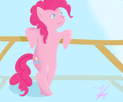 Size: 6000x5000 | Tagged: safe, artist:reinbou, imported from derpibooru, pinkie pie, earth pony, pony, absurd resolution, female, frown, mare, signature, simple background, solo, thinking