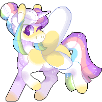 Size: 200x200 | Tagged: safe, artist:tookiut, imported from derpibooru, oc, oc only, alicorn, pony, alicorn oc, animated, ethereal mane, gif, horn, one eye closed, pixel art, simple background, smiling, starry mane, transparent background, wings, wink