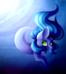 Size: 1500x1700 | Tagged: safe, artist:prettyshinegp, imported from derpibooru, oc, oc only, earth pony, merpony, pony, sea pony, seapony (g4), crepuscular rays, fish tail, flowing mane, green eyes, ocean, seaponified, signature, solo, species swap, sunlight, swimming, tail, underwater, water