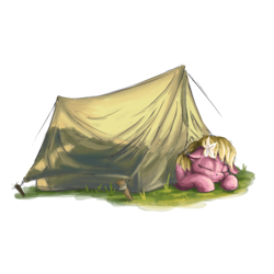 Size: 1000x1000 | Tagged: safe, artist:da-exile, imported from derpibooru, lily, lily valley, pony, cute, lilybetes, simple background, sleeping, solo, tent, white background