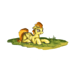 Size: 1000x1000 | Tagged: safe, artist:da-exile, imported from derpibooru, spitfire, pony, lying down, prone, simple background, solo, white background